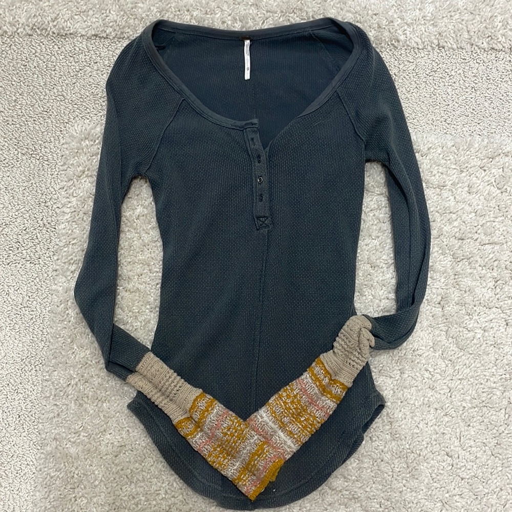Free People Cuff Thermal Henley